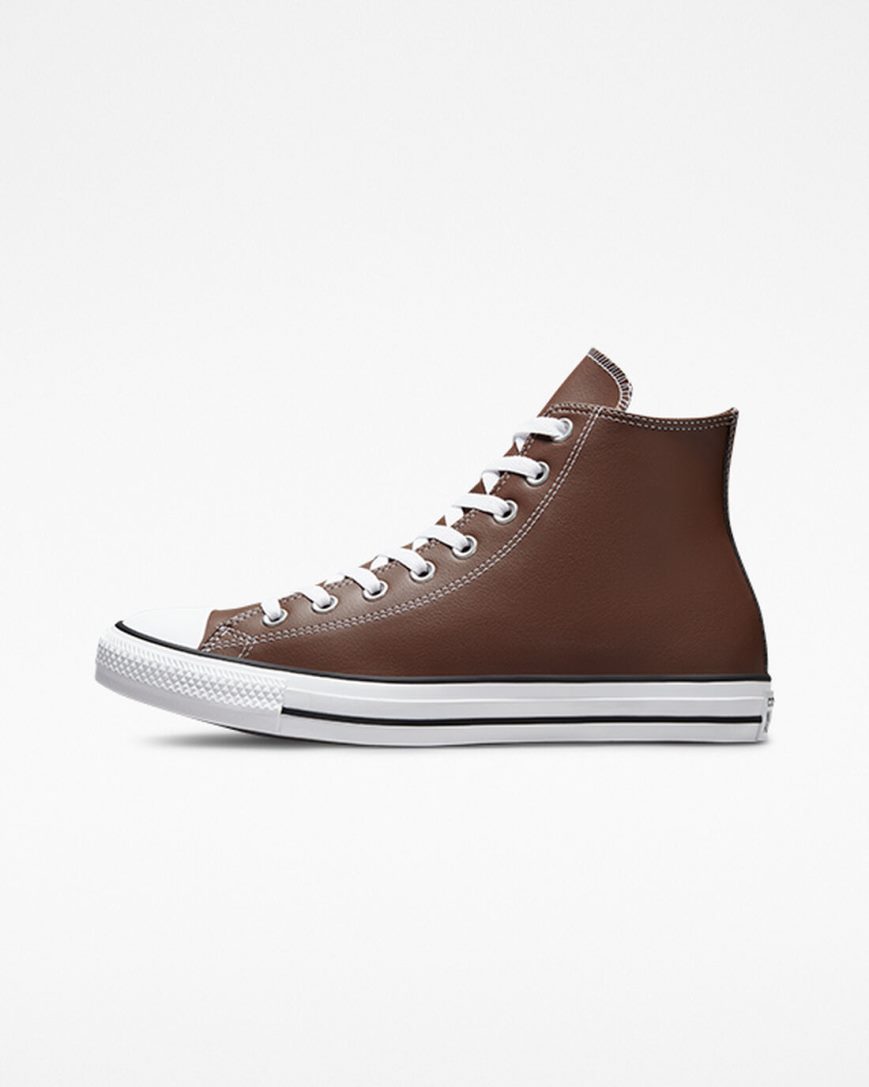Women's Converse Chuck Taylor All Star Faux Leather High Top Shoes White / Black | AU C3186U